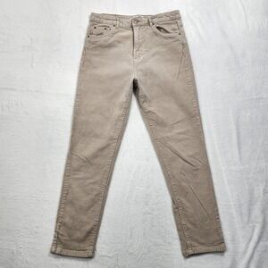 Pull&Bear Pants Womens 32‎ Beige Corduroy High Rise Skinny Leg Academia Preppy